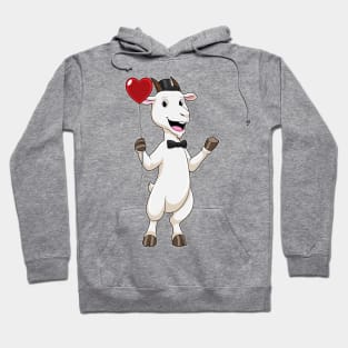 Goat as Groom with Heart Balloon Hoodie